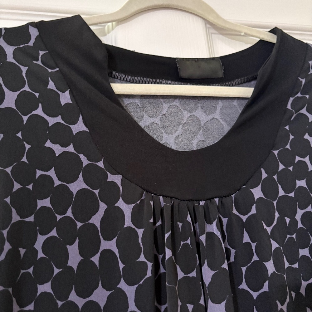 Black and purple polka dot blouse Size Large - Picture 3 of 4